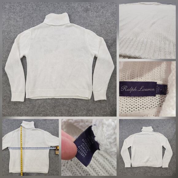 Ralph Lauren Purple Label Sweaters - Ralph Lauren Purple Label Sweater‎ Womens L Large White Turtleneck Pullover Knit